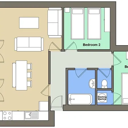 2 Bedroom Modern Interior Parking On Site Vakantiehuis